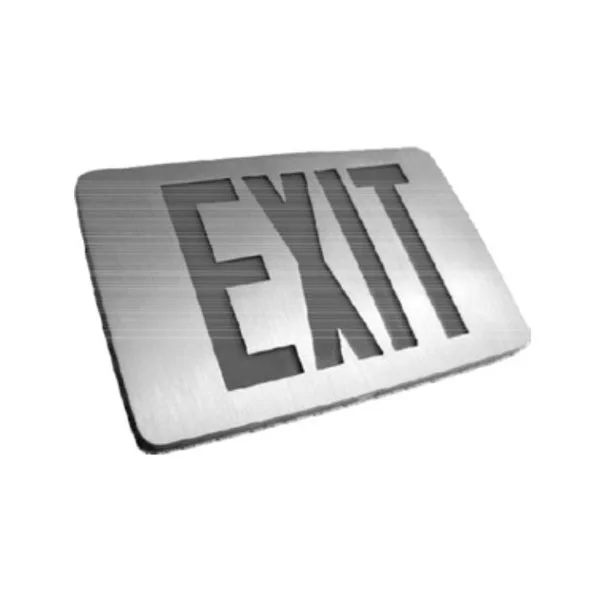 Single Face Red Aluminum Emergency Exit Sign, Thin Die Cast, RED Letter Color, NiCd Battery