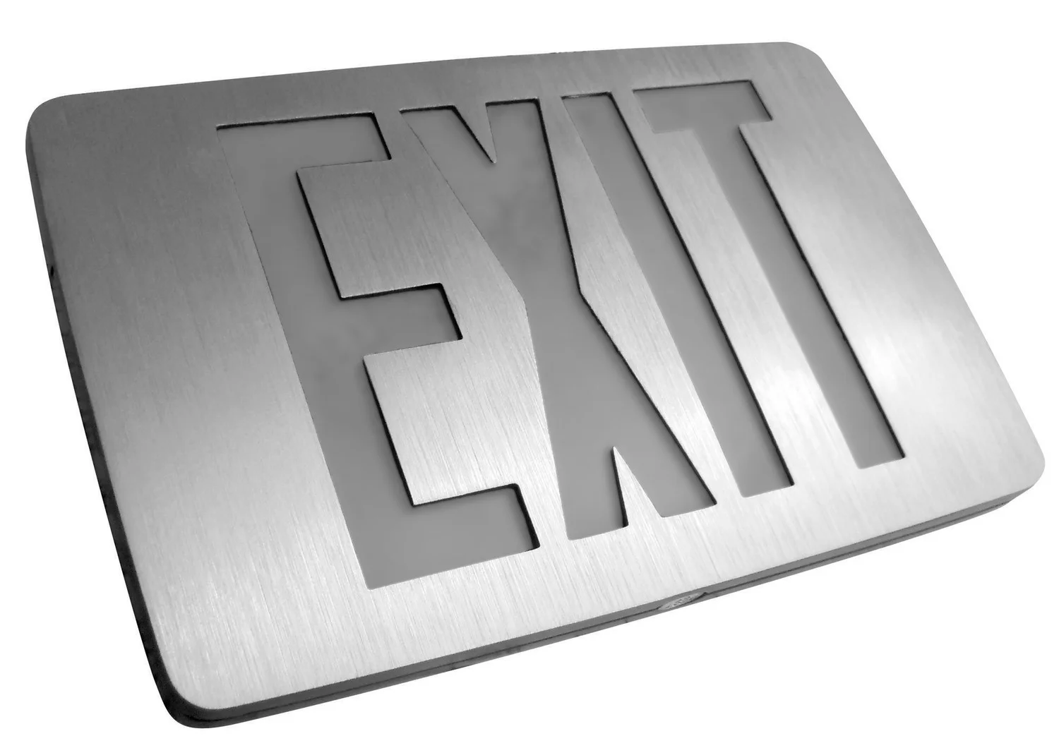 Thin Die-Cast Aluminum Exit Sign, Double Face, Red or Green Letters