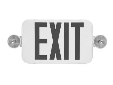 Thin Exit & Emergency Combo, Thermoplastic, Green Letters, Battery Backup