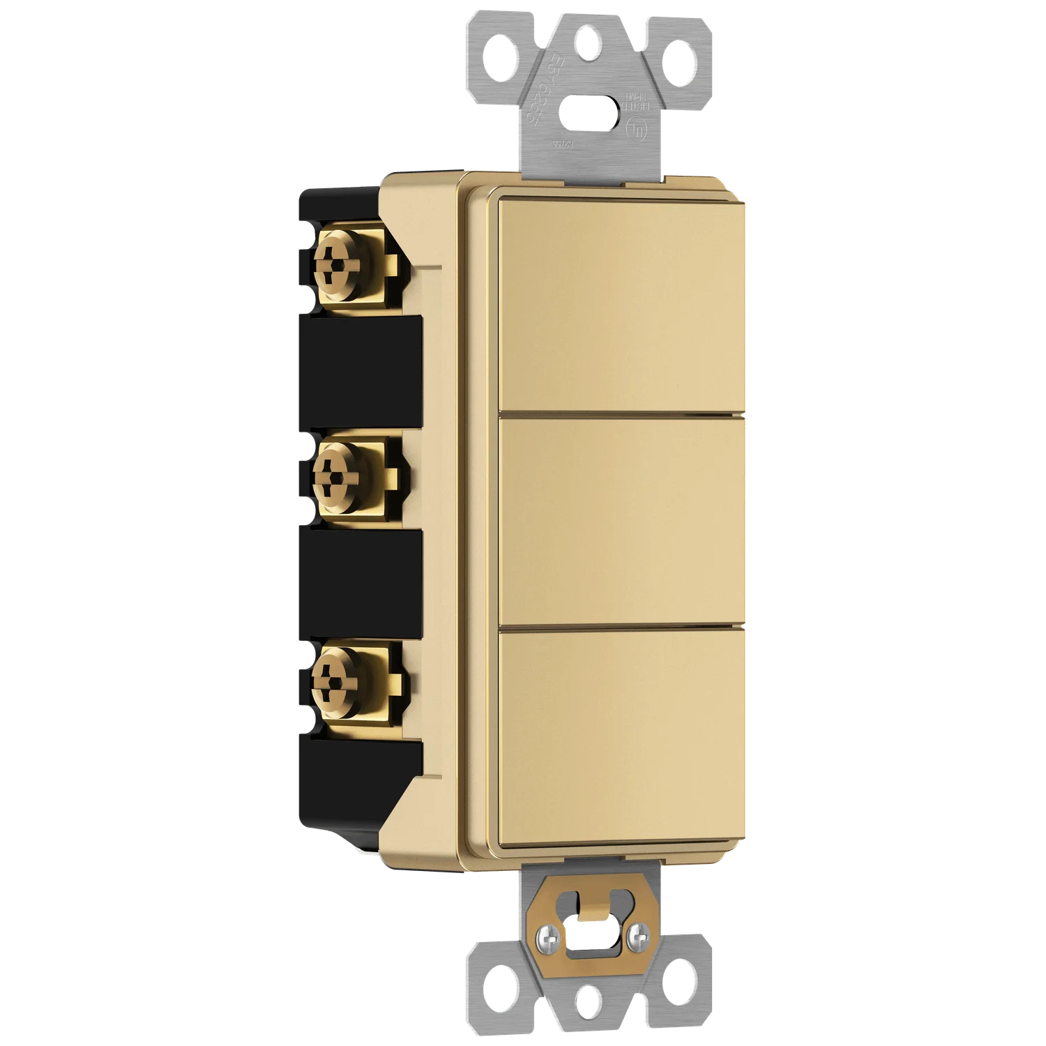 Triple Rocker Switch, Combination Device, Gold - view 2
