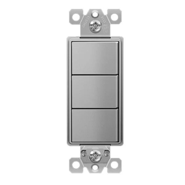 Triple Rocker Switch, Combination Device, Self-Grounding, 15 Amp, 120V AC