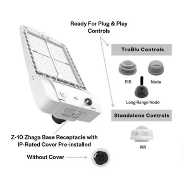 TruBlu Mesh Passive Infrared Outdoor Sensor-Controller, 1-Channel, 0-10V, 12-24VDC, Z-10 Base, Bluet...