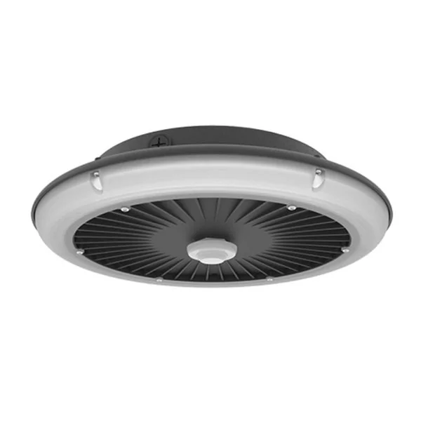 UFO Parking Garage, 28W LED, Universal Voltage 120-277V, 3000K, Narrow Distribution, 14W LED Cold Temp Battery Backup...