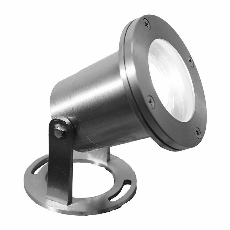 Underwater Light, Solid Brass, G5.3 MR16 12V/50W Max, Flat Temp. Glass, Natural Brass, 30 Ft. Sj...