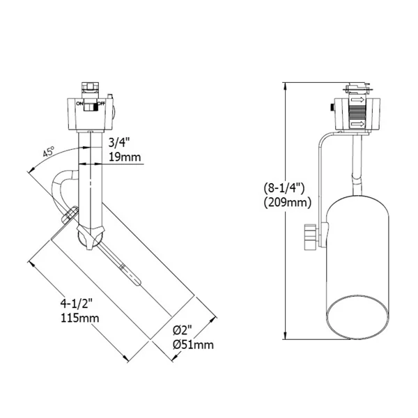 Universal Lampholder Track Luminaire, Black - view 2