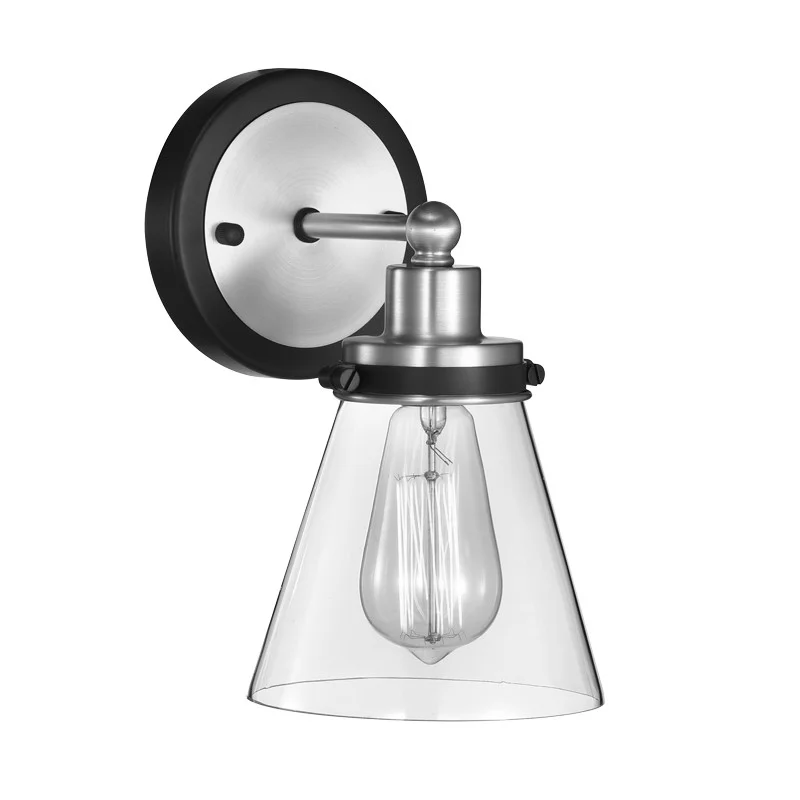 Vanity, 2 x 8W E26, Brushed Brass / Oil Rubbed Bronze, Clear Glass - view 2