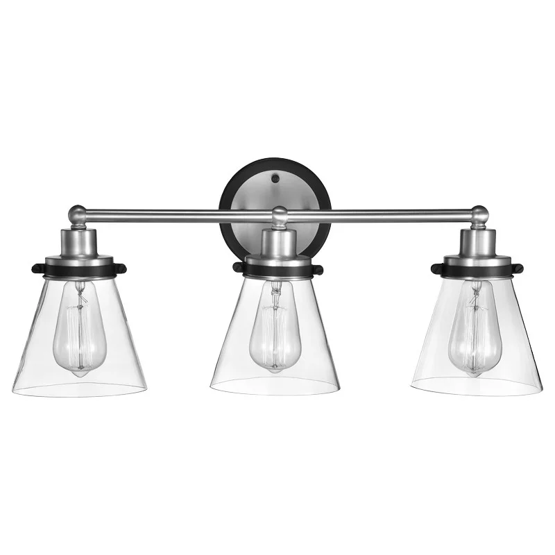 Vanity, 2 x 8W E26, Brushed Brass / Oil Rubbed Bronze, Clear Glass - view 3