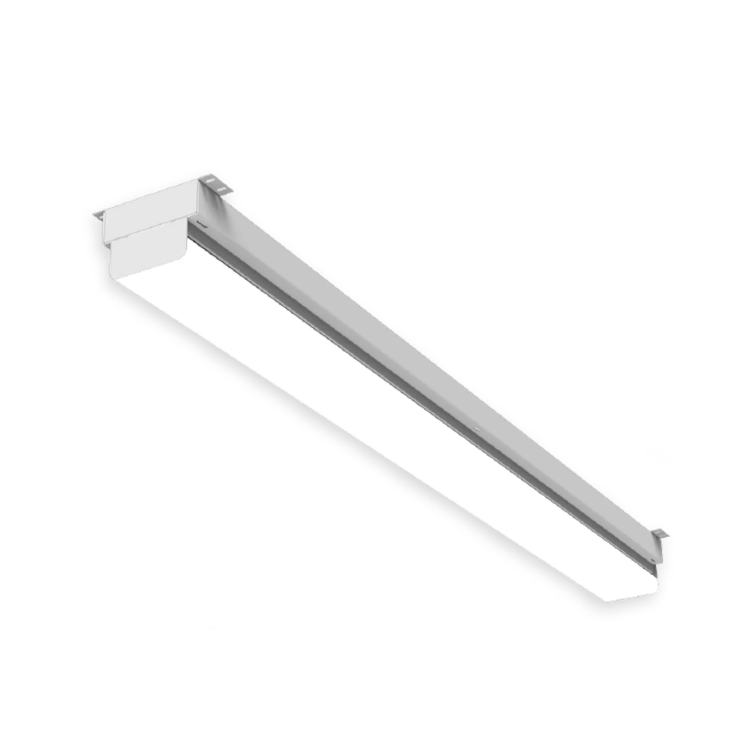 VARI 4ft High Efficacy Linear Retrofit, 4000 Lumens, 3500K, Frosted Curved Glare Reducing Lens, Fixed 4.3" Strip Chan...