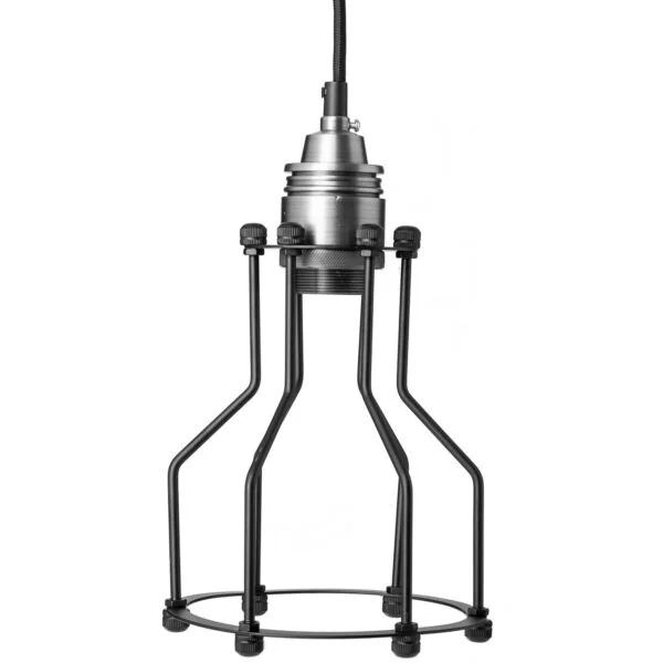 Vintage Designed Open Cage Pendant Light, Metal Industrial Style Fixture, Medium Base Socket, 42-Inc...