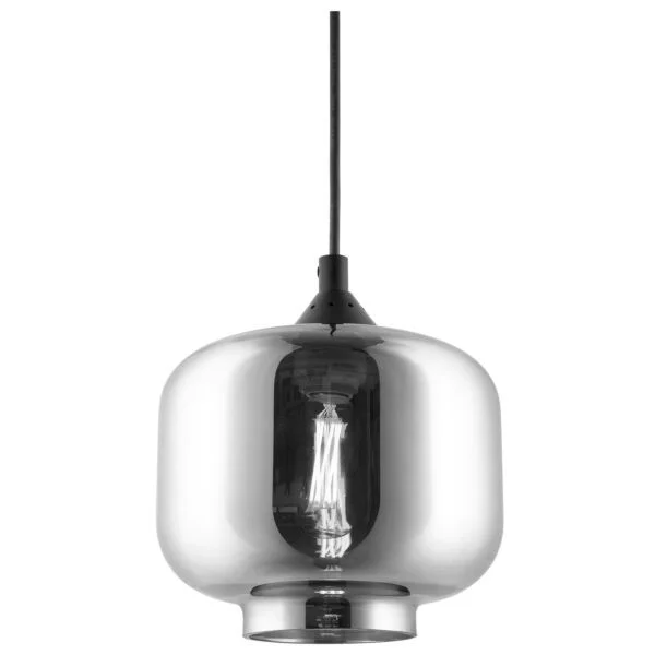 Vintage-Inspired Mirror Glass Pendant Fixture, Schoolhouse Shade, Farmhouse Décor, Medium (E26), 72-Inch Cord, 60 Wat...