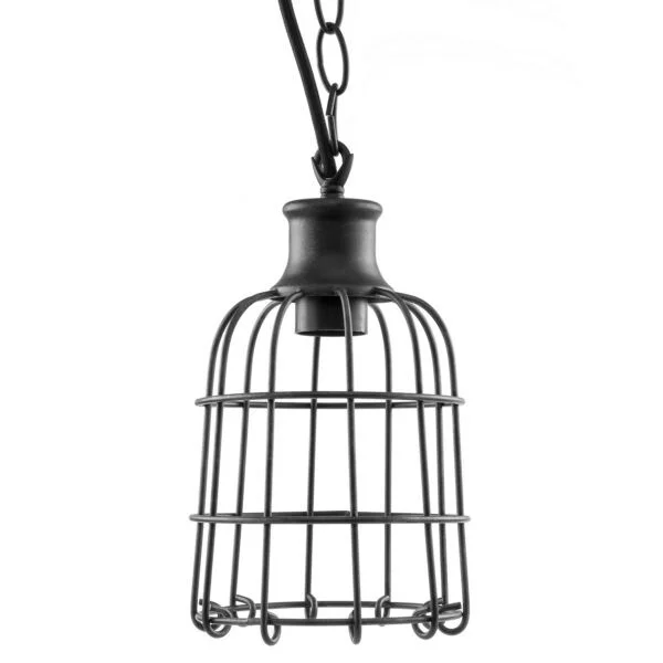 Vintage Inspired Open Cage Pendant Light, Hexagon Fixture, Industrial Style, Medium Base Socket (E26), 3-Foot Braided...