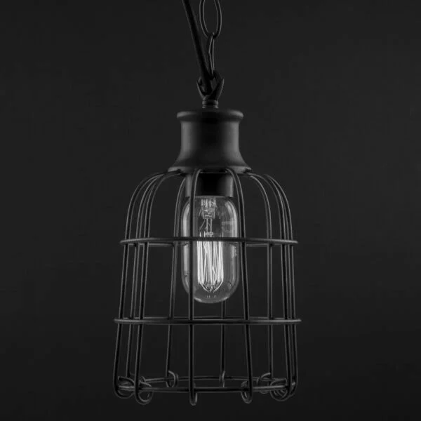 Vintage Inspired Open Cage Pendant Light, Hexagon Fixture, Industrial Style, Medium Base Socket (E26...