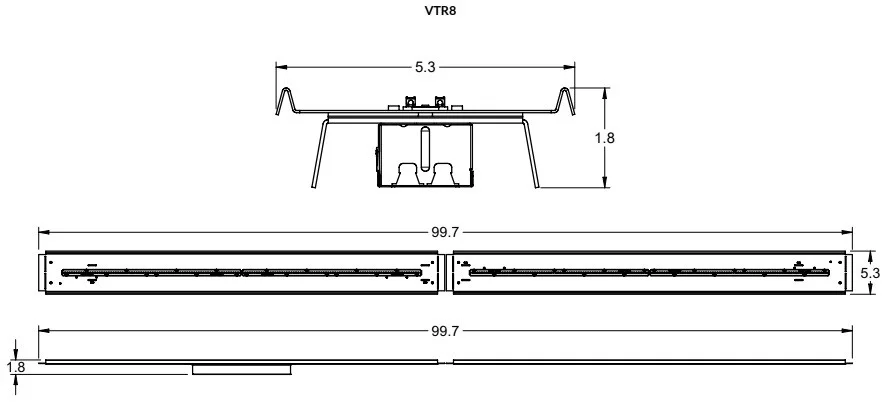 VTR Series 8Ft. LED Vapor Tight Retrofit Kit, 36W-96W - view 2
