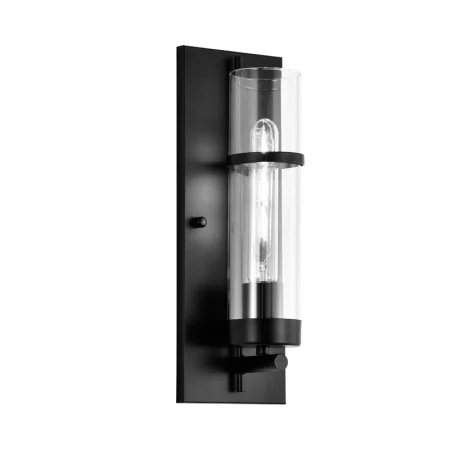 Wall Sconce, 8W E26 LED, 800lm, 2700K, Black, Clear Glass