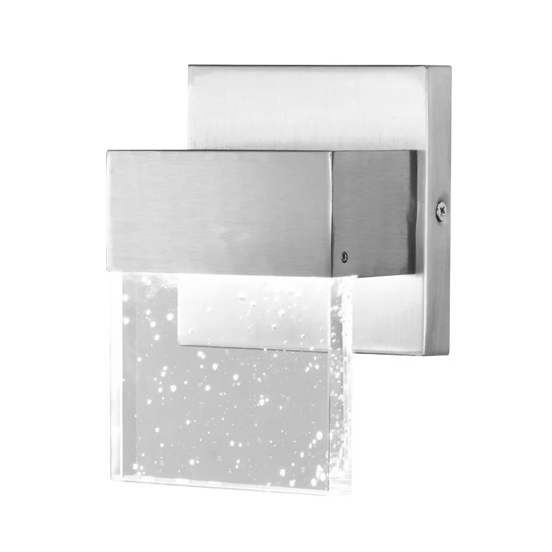 Wall Sconce, Satin Nickel, Crystal Glass