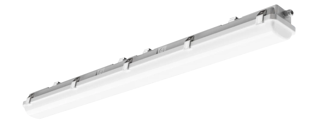 WareLight Vapor Tight LED Fixture, 4', 25/40/50W Selectable, 30/35/40/45/50K Selectable, 0-10V Dimmable, 120-277V