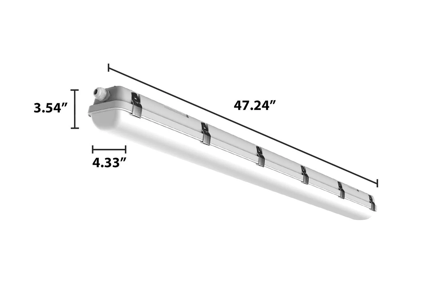WareLight Vapor Tight LED Fixture, 4', 25/40/50W Selectable, 30/35/40/45/50K Selectable, 0-10V Dimma...