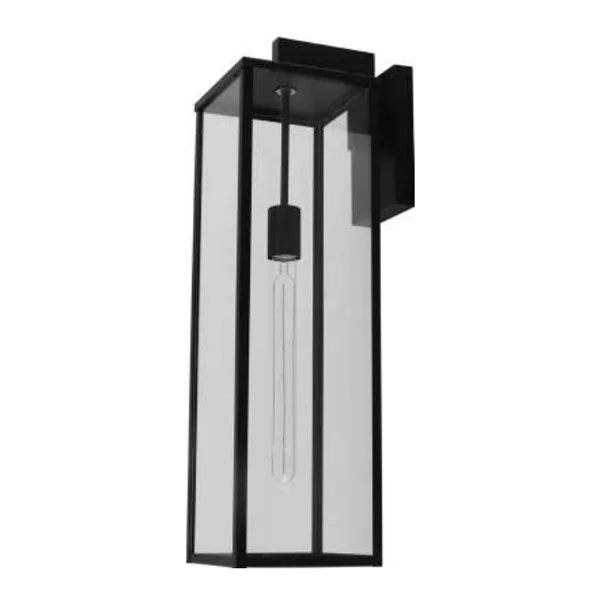 Westgate ERSH Series, 25" E26 Glass Wall Sconce, Black, Includes 6W LED T Lamp, 780lm, 3000K