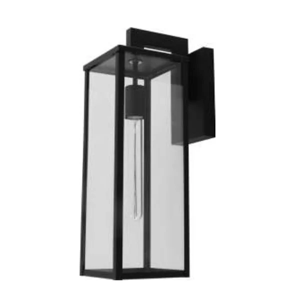 Westgate ERSH Series E26 Glass Wall Sconce, 18.5", Black, Includes LED T Lamp, 6W, 520lm, 3000K