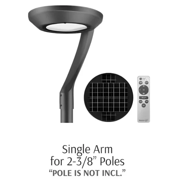 Westgate GPX Series Solar Area/Flood Light, 10W, 1700lm, 3000K/4000K/5000K, Type V, Single Arm for 2...