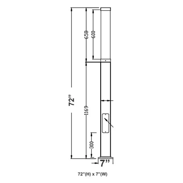 Westgate LCG Series Architectural Modular Light Column, 4.73in x 6FT, 21W|28W|35W, 110LM/W, 3000K|40...