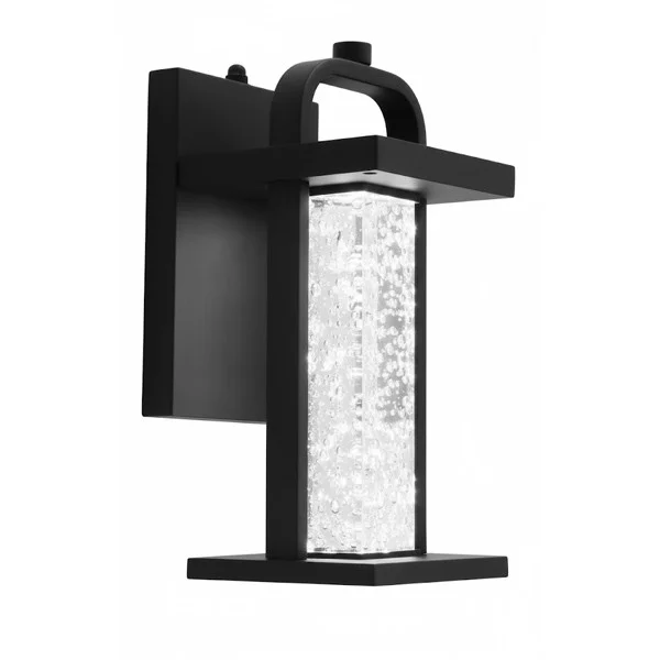 Westgate LRS Series Seeded Glass Wall Sconce, 11in, Black, 12W, 1200lm, 120V, 3000K|4000K|5000K