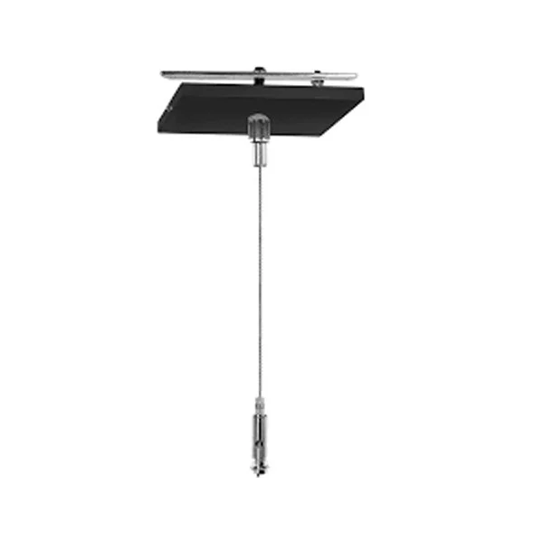 12 Ft. Adjustable Single Square Suspension Canopy Set with Keyhole End Connector, Black