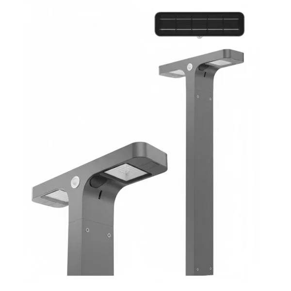Westgate SOLB Series Solar Bollard, 4W, 730lm, 4000K, Motion Sensor, Graphite Finish, Remote Included