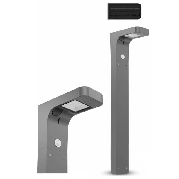 Westgate SOLB Solar Bollard, 2W, 380lm, 4000K, Motion Sensor, Graphite Finish, Remote Included