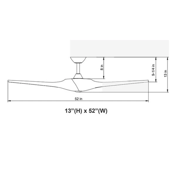 WFL Ceiling Fan, 3-Blade, 52in, Bronze Finish, Walnut Finish - view 2
