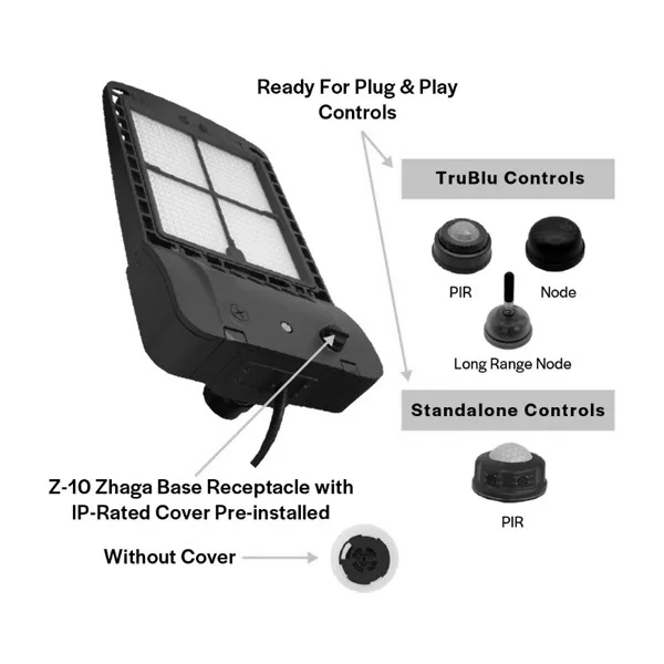 TruBlu Mesh Passive Infrared Outdoor Sensor-Controller, 1-Channel, 0-10V, 12-24VDC, Z-10 Base, Bluet...