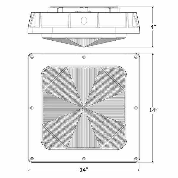 X-GEN Surface Canopy Lg Housing Adj. 30W-80W 30K 120-277V 0-10V - view 4