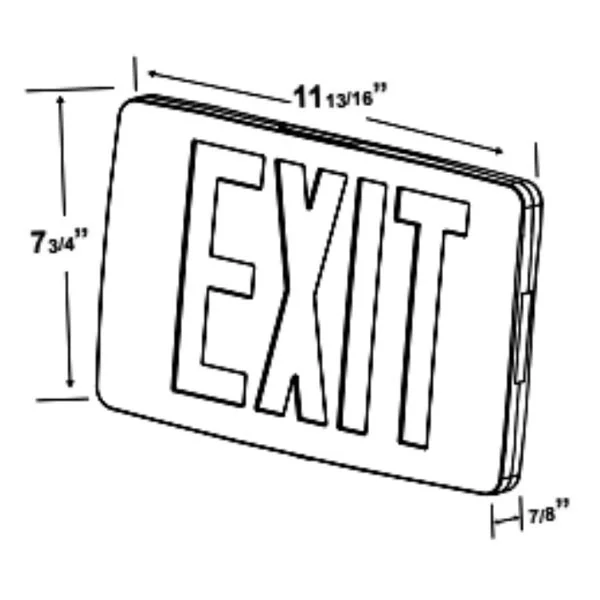 Single Face Red Aluminum Emergency Exit Sign, Thin Die Cast, RED Letter Color, NiCd Battery - view 2